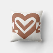 Coussin Chocolat graphique mignon Love Brown (Verso)
