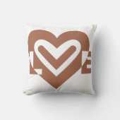 Coussin Chocolat graphique mignon Love Brown (Recto)