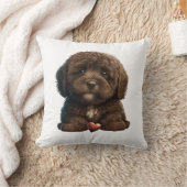 Coussin Chocolat Havanais Chiot Amour Design Par HavaHug (Couverture)