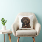 Coussin Chocolat Havanais Chiot Amour Design Par HavaHug (Chaise)