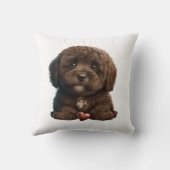 Coussin Chocolat Havanais Chiot Amour Design Par HavaHug (Verso)