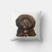 Coussin Chocolat Havanais Chiot Amour Design Par HavaHug (Recto)