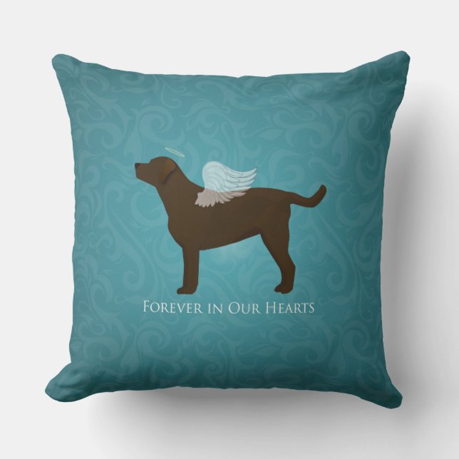 Coussin Chocolat Lab Angel Animaux Conception Memorial (Recto)
