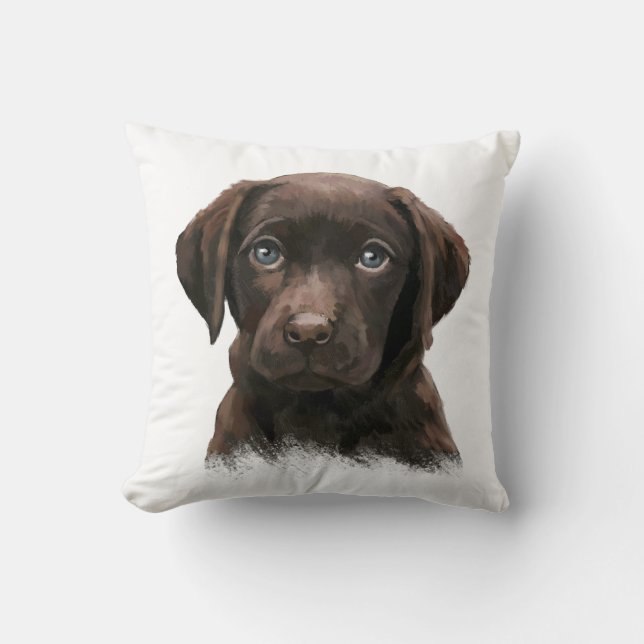 Coussin Chocolat Labrador (Recto)
