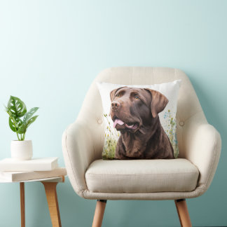 Coussin Chocolat Labrador