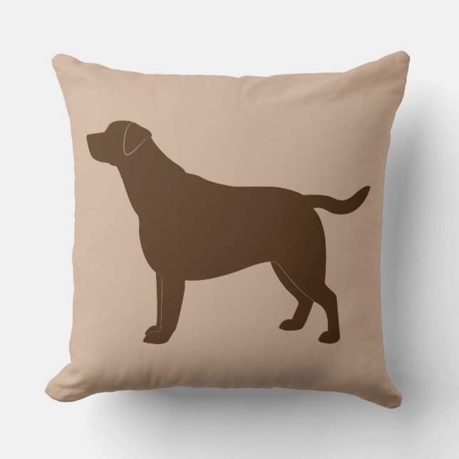Coussin Chocolat labrador retriever en silhouette (Recto)