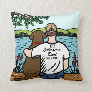 Coussin Chocolat personnalisé Labrador et papa 2