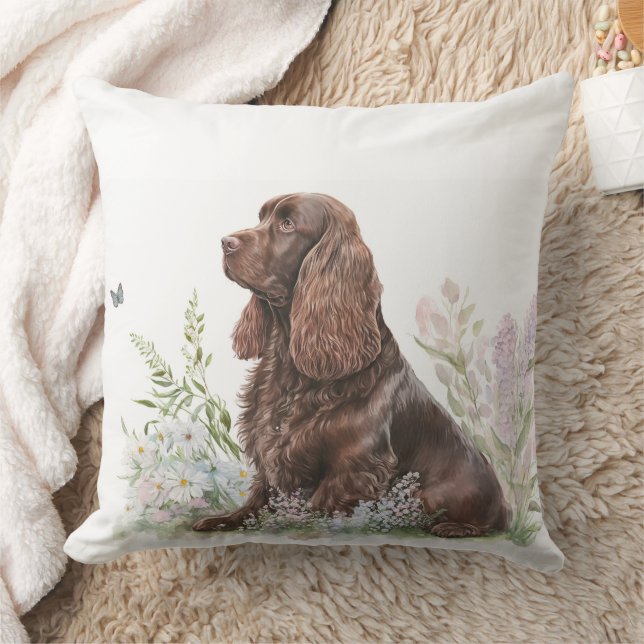 Coussin Chocolat Spaniel belle aquarelle peinture (Couverture)
