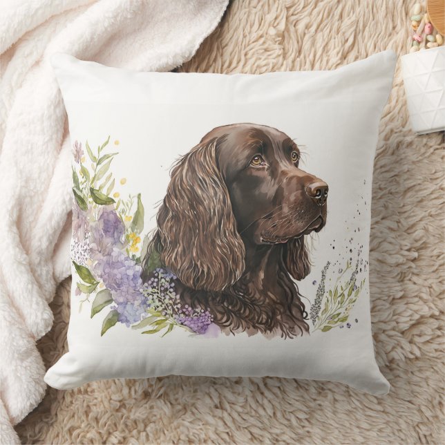 Coussin Chocolat Spaniel belle aquarelle peinture (Couverture)
