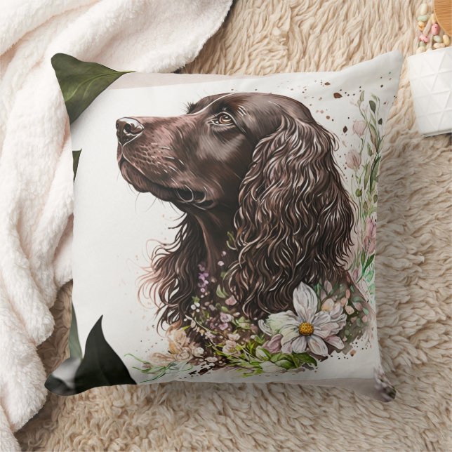 Coussin Chocolat Spaniel belle aquarelle peinture (Couverture)