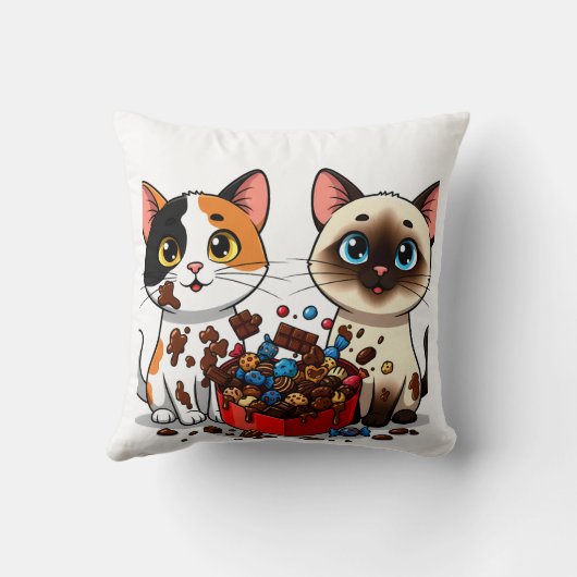 Coussin Chocolate Mess Cats (Verso)