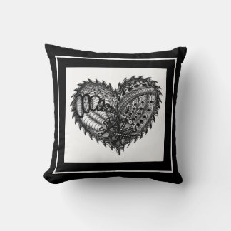 Coussin Choisir Un Coeur Décoratif Bord De Couleur Noir