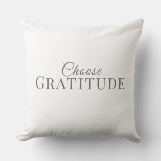Coussin Choisissez la gratitude – Conception de typographi (Recto)