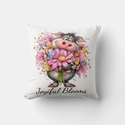 Coussin Choisissez l'oreiller décoratif Joy Floral Pig (Recto)