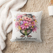 Coussin Choose Joy Floral Pig Throw Pillow (Couverture)