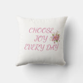 Coussin Choose Joy Floral Pig Throw Pillow (Verso)