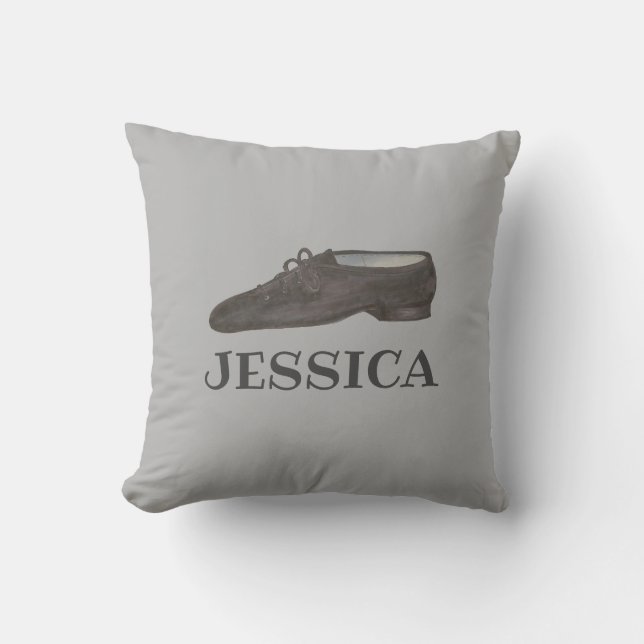 Coussin Chorégraphe de chaussures de danse de jazz noir pe (Recto)
