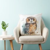 Coussin Chouette aquarelle adorable (Chaise)