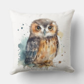 Coussin Chouette aquarelle adorable (Verso)