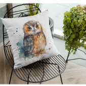 Coussin Chouette aquarelle adorable