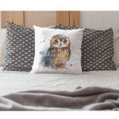 Coussin Chouette aquarelle adorable