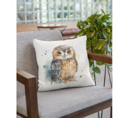 Coussin Chouette aquarelle adorable