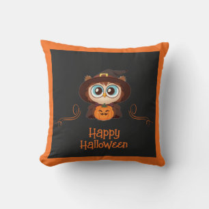 Coussin Chouette/Automne/Automne/Halloween/citrouille