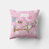 Coussin Chouette-bébé rose (Verso)