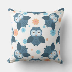 Coussin Chouette bleue