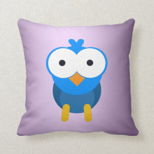 Coussin Chouette bleue personnalisée
