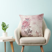 Coussin Chouette boisée rose mignonne (Chaise)