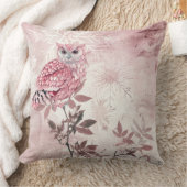 Coussin Chouette boisée rose mignonne (Couverture)