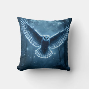 Coussin Chouette céleste neigeuse & Cascade d'eau du parad