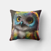 Coussin Chouette colorée Fluffée (Verso)