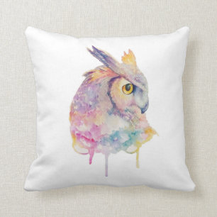 Coussin Chouette d'aquarelle