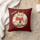 Coussin Chouette de dessin animé adorable " Je t'aime" (Couverture)
