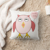 Coussin Chouette de fille rose mignonne (Couverture)