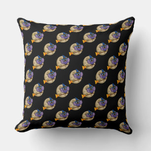 Coussin Chouette de l'assistant de dessin animé volant sur