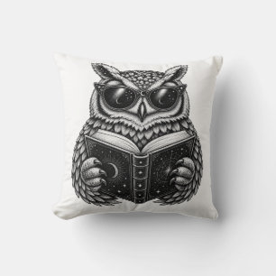 Coussin Chouette de lecture céleste