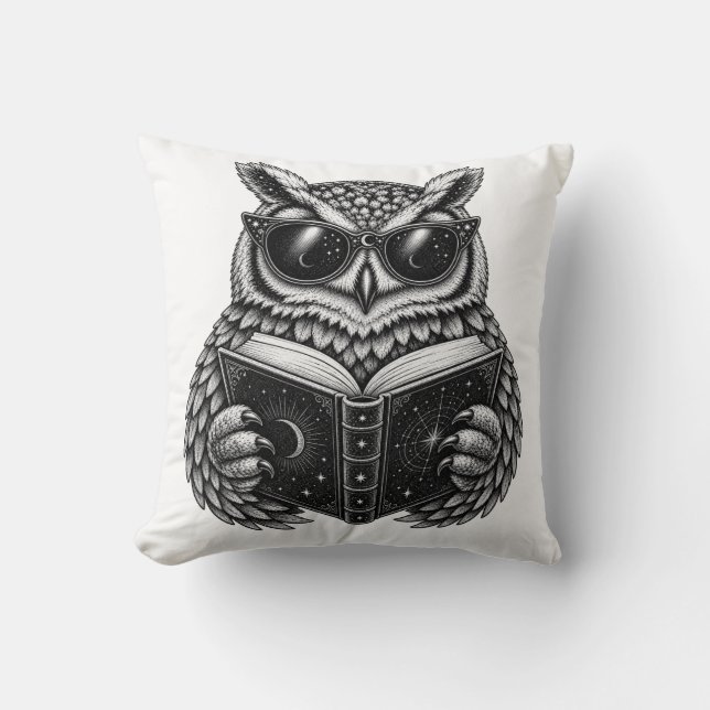 Coussin Chouette de lecture céleste  (Recto)