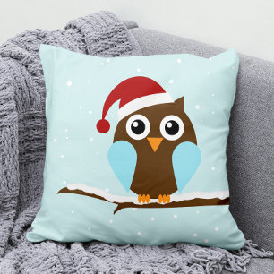 Coussin Chouette de Noël