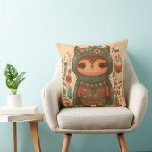 Coussin Chouette florale de mûre boho (Chaise)