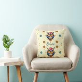 Coussin Chouette mignonne avec fleurs enfants (Chaise)