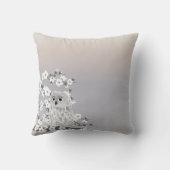 Coussin Chouette mignonne Fleur cerise Beige Taupe Blanc (Verso)