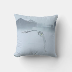 Coussin Chouette Neige En Vol En Hiver