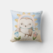 Coussin Chouette personnalisée, Bébé, Boho, Arc-en-ciel (Recto)