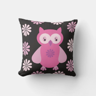 Coussin chouette rose mignonne