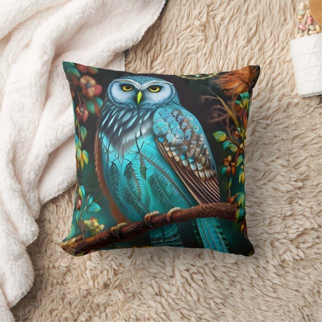 Coussin Chouette turquoise (Couverture)