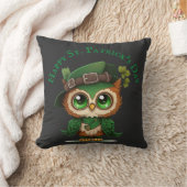 Coussin Chouette verte de la Saint-Patrick (Couverture)