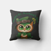 Coussin Chouette verte de la Saint-Patrick (Verso)